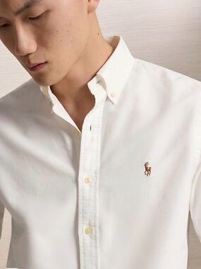 RALPH LAUREN POLO WHITE BUTTON down dress shirt men’s size medium